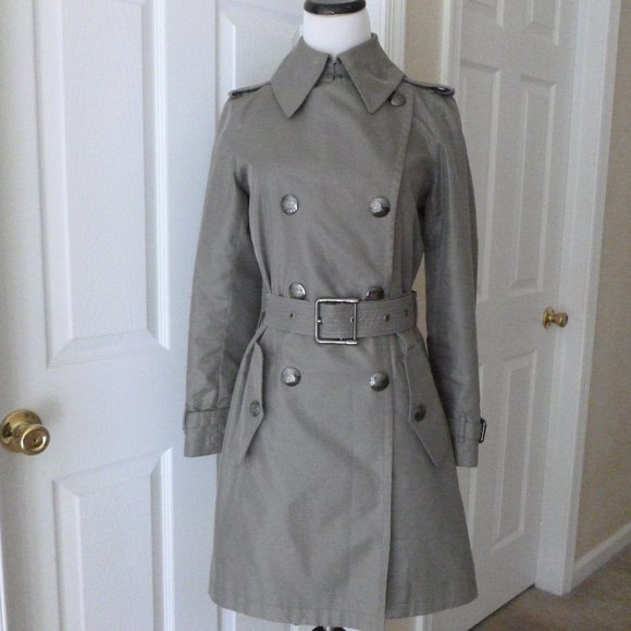 Burberry Jackets & Blazers - Burberry Gray Double-Breasted Trench Coat